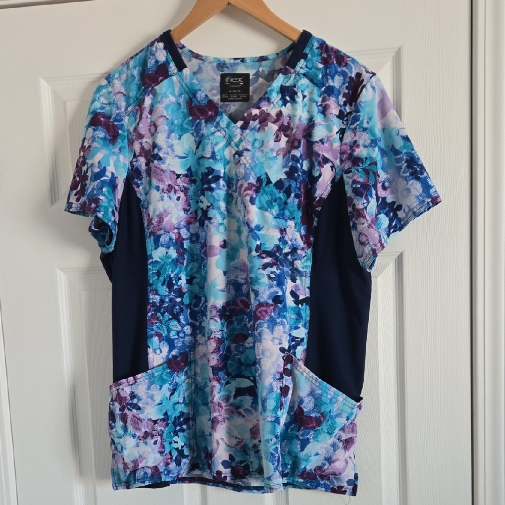 Cherokee Women's Floral Print Top - Blue and Purple